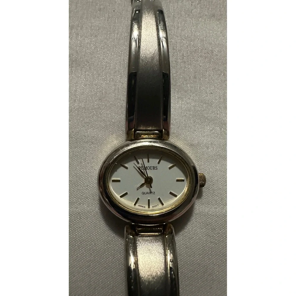 Rumours‎ Quartz Women's Silver Tone Oval Dial Dress Watch Japan Movt 44305